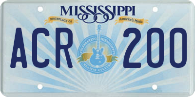 MS license plate ACR200