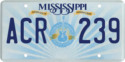 MS license plate ACR239