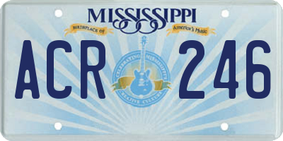MS license plate ACR246
