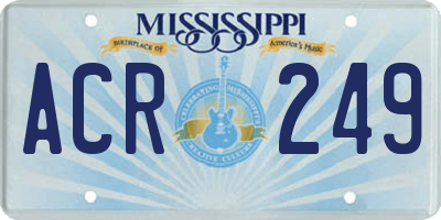 MS license plate ACR249