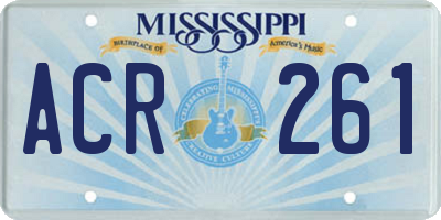MS license plate ACR261