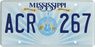 MS license plate ACR267