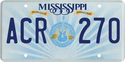 MS license plate ACR270