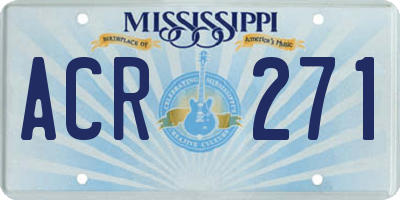 MS license plate ACR271