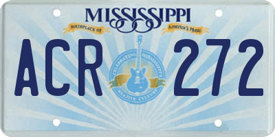 MS license plate ACR272