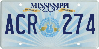 MS license plate ACR274