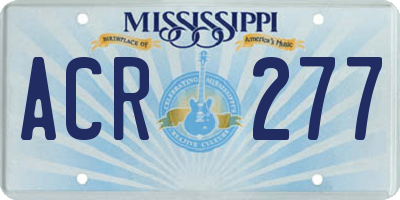 MS license plate ACR277