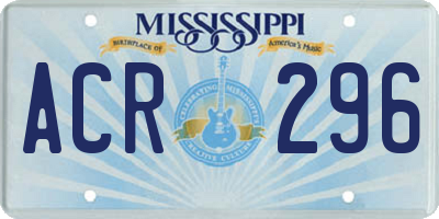 MS license plate ACR296