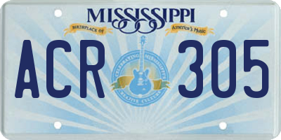 MS license plate ACR305