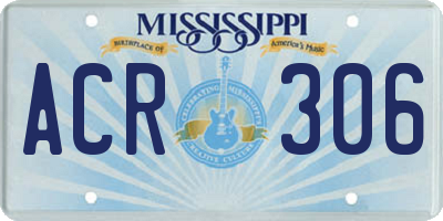MS license plate ACR306