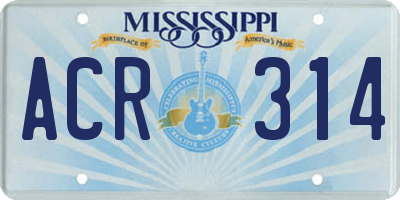 MS license plate ACR314