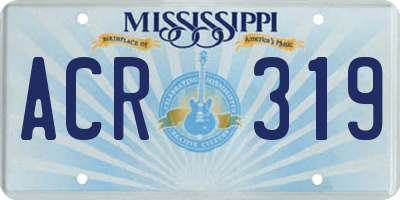 MS license plate ACR319
