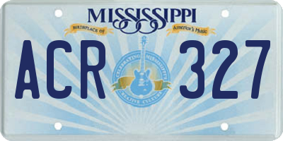 MS license plate ACR327