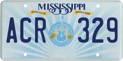 MS license plate ACR329