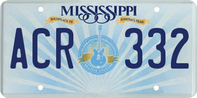 MS license plate ACR332