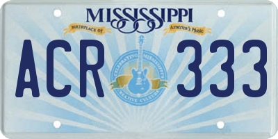 MS license plate ACR333