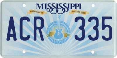 MS license plate ACR335