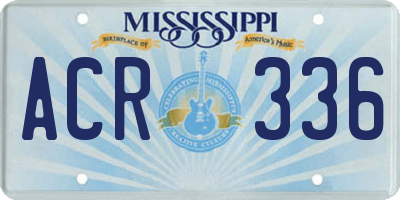 MS license plate ACR336