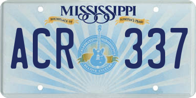 MS license plate ACR337