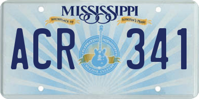 MS license plate ACR341