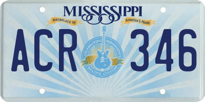 MS license plate ACR346