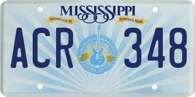 MS license plate ACR348