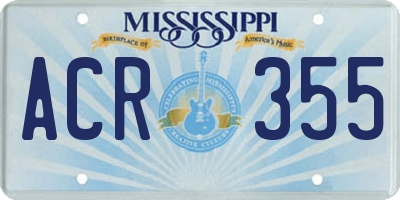 MS license plate ACR355