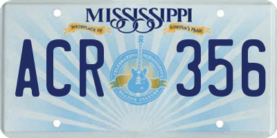MS license plate ACR356