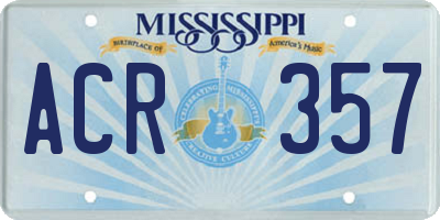 MS license plate ACR357