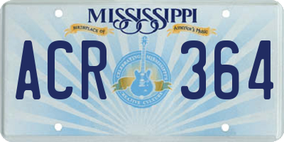 MS license plate ACR364