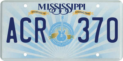 MS license plate ACR370