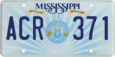 MS license plate ACR371