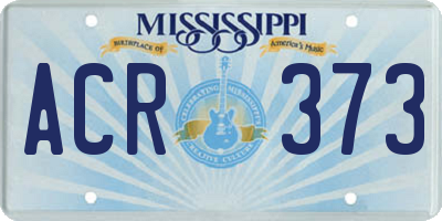 MS license plate ACR373