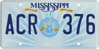 MS license plate ACR376