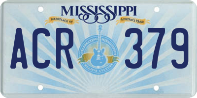 MS license plate ACR379