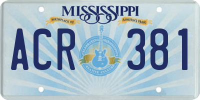 MS license plate ACR381
