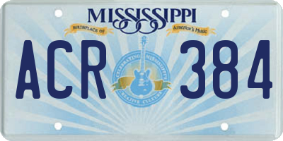 MS license plate ACR384