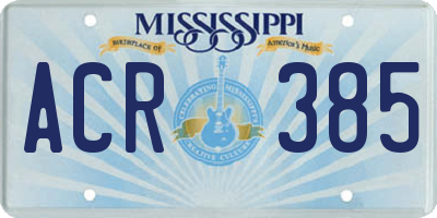 MS license plate ACR385