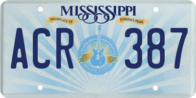 MS license plate ACR387