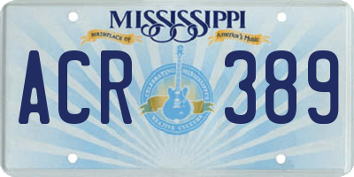 MS license plate ACR389