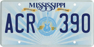 MS license plate ACR390