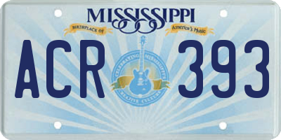 MS license plate ACR393