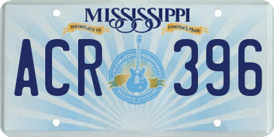 MS license plate ACR396