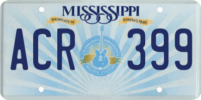MS license plate ACR399