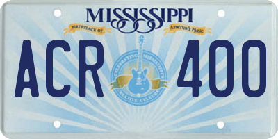 MS license plate ACR400
