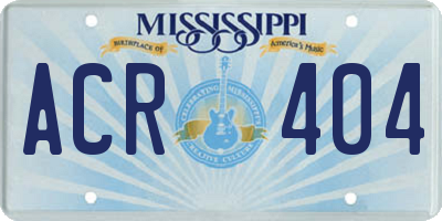 MS license plate ACR404