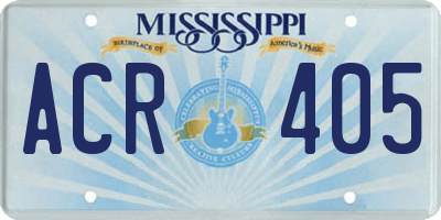 MS license plate ACR405