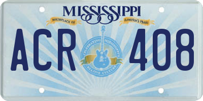MS license plate ACR408