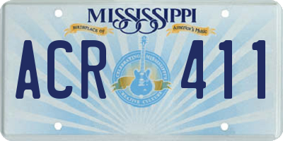 MS license plate ACR411