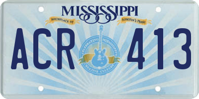 MS license plate ACR413